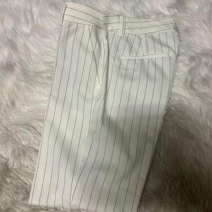 Express Columnist Women’s White Pinstripe Midrise Ankle Trousers